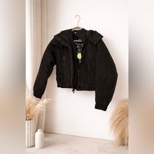 New with tags, BCBG size, large, black Hooded Jacket